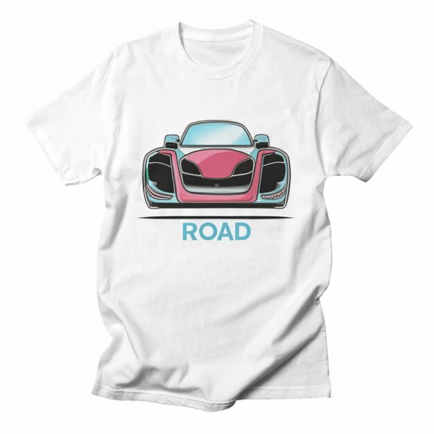 Foto ein weißes t-shirt mit dem wort road drauf