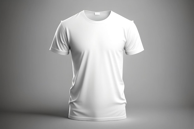 Ein weißes T-Shirt mit einem leeren Etikett darauf