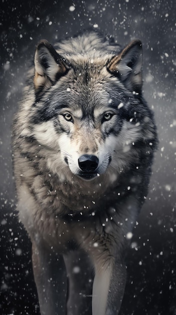 Foto ein wolf im schnee