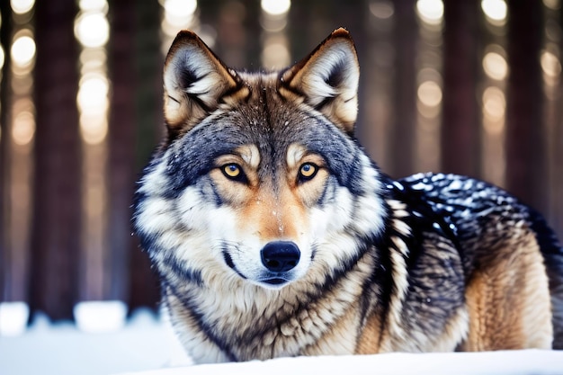 Ein Wolf im Schnee