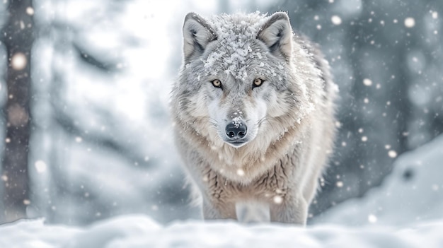 Ein Wolf im Schnee