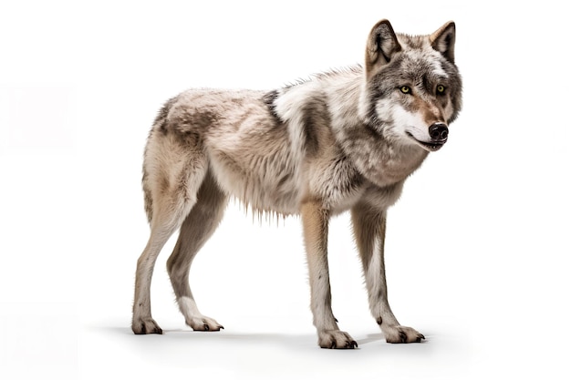 Ein Wolf mit weißem Hintergrund