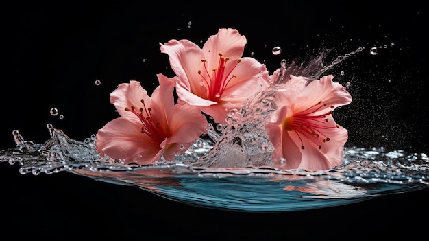 Foto ein wunderschön ausgewogenes bild von wasser, das über ein blütenblatt fließt