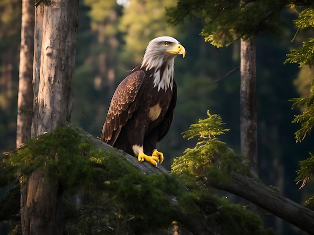 Foto ein wunderschöner adler im wald