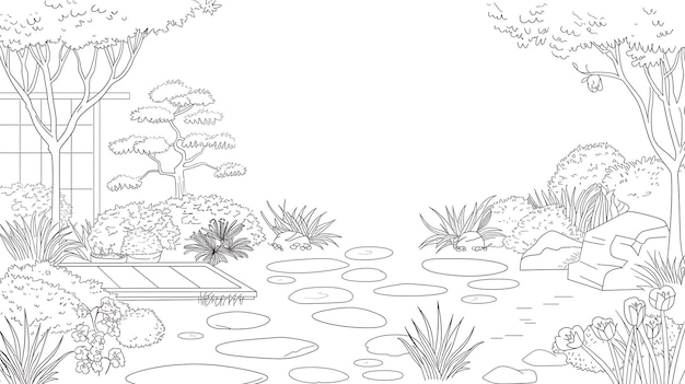 Ein wunderschöner Garten mit einer Vielzahl von Pflanzen und Blumen