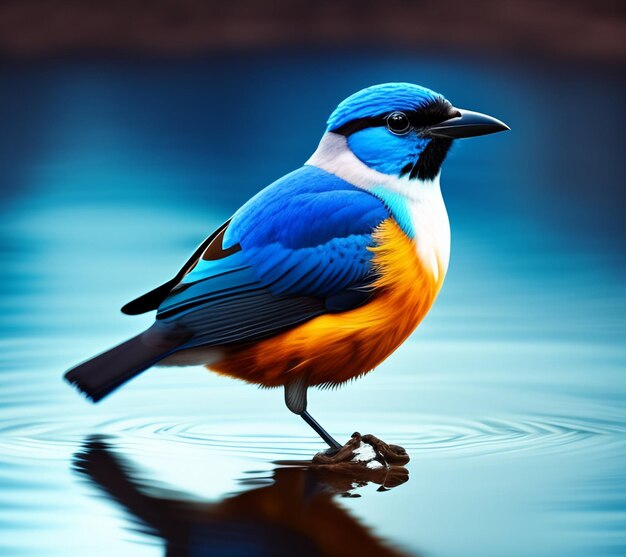 Foto ein wunderschöner kingfisher erzeugte ai