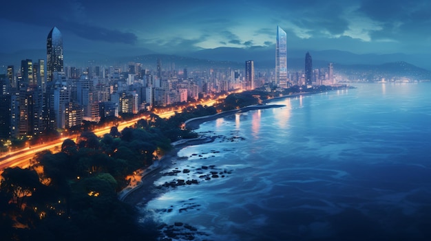 Ein wunderschöner Panoramablick über die Stadt Mumbai