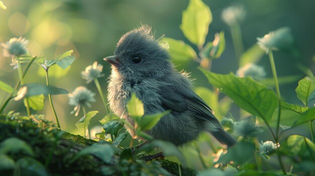 Ein wunderschöner Tufted Titmouse-Vogel sitzt auf einem Baumzweig.