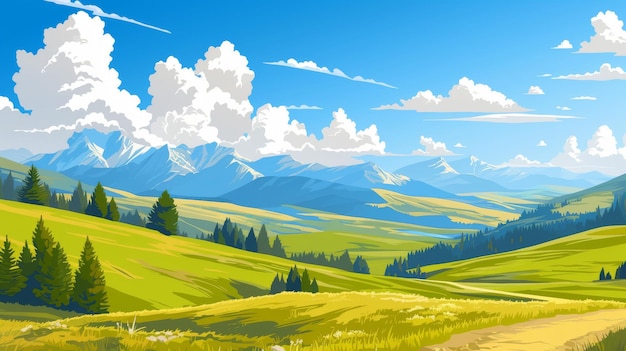 ein wunderschöner Vektor-Landschaft-Hintergrund