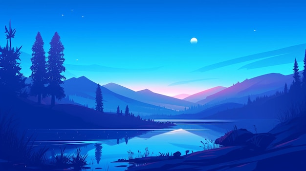 ein wunderschöner Vektor-Landschaft-Hintergrund