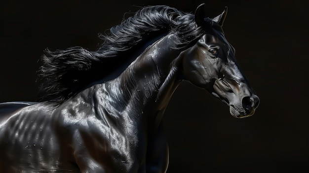 Foto ein wunderschönes pferd auf einer ebene