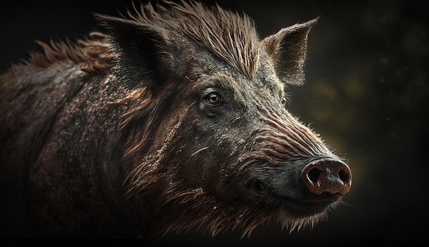 Ein wunderschönes realistisches Bild eines Wildschweins. Ai-generierte Kunst