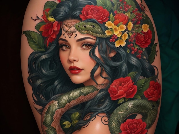 Ein wunderschönes traditionelles amerikanisches Tattoo