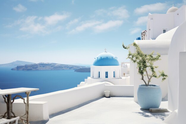 ein wunderschönes weißes Gebäude mit einer atemberaubenden blauen Kuppel