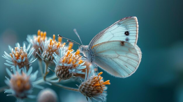 Ein zartes Schmetterling sitzt auf einer Blume