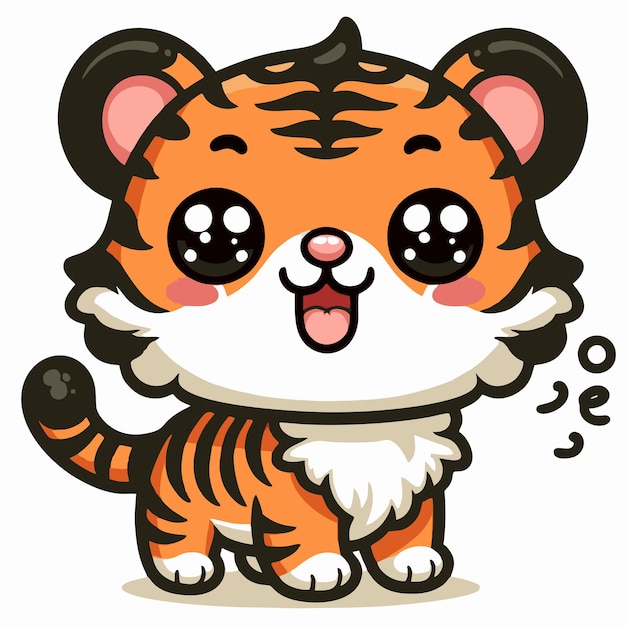 Ein Zeichentrickfilm mit einem niedlichen Tiger
