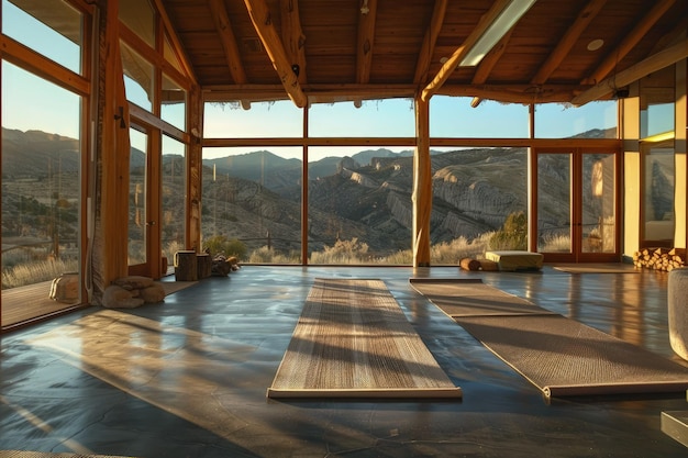 Ein Zimmer mit Blick auf Berge und Hügel