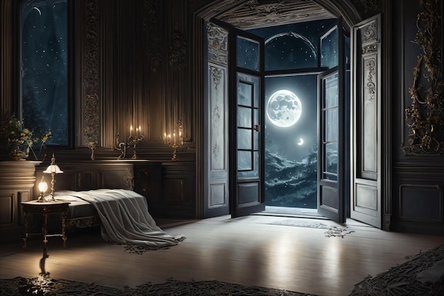 Ein Zimmer mit Blick auf den Mond