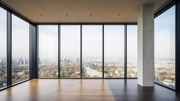 Ein Zimmer mit Blick auf die Stadt