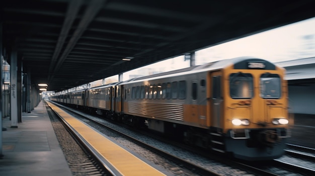 Ein Zug fährt in einen Bahnhof ein und die Nummer 2 steht auf den Gleisen.