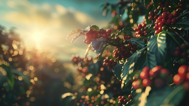 ein Zweig eines Baumes mit der Sonne dahinter