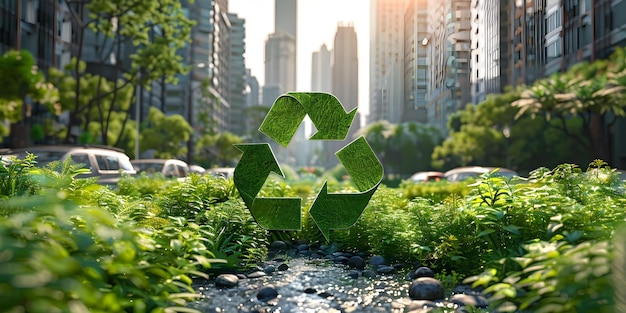 Einbeziehung des Recycling von grünen Technologien und der nachhaltigen Entwicklung in ein zeitgenössisches städtisches Umweltkonzept Recycling grüner Technologien nachhaltige Entwicklung städtische Umwelt