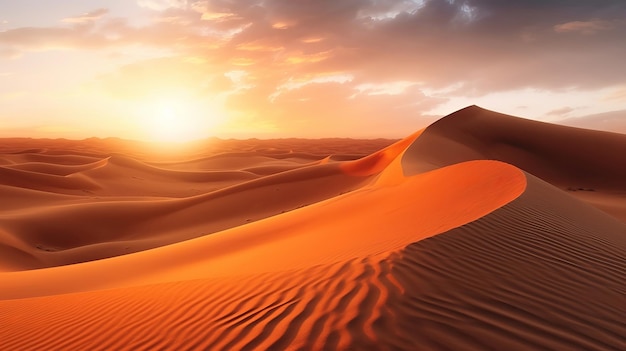 Einbruch der Dunkelheit auf Sandaufgang in Teilen Teilen der Sahara abheben Kreative Ressource KI generiert