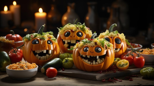 Eindringliche Aromen eines vegetarischen Halloween-Festes