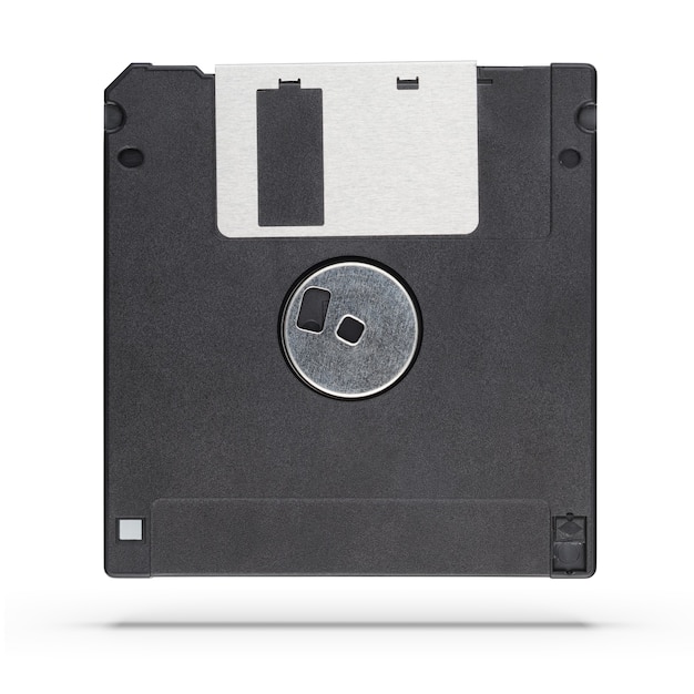 Eine 3,5-Zoll-Diskette oder Diskette auf weißem Hintergrund