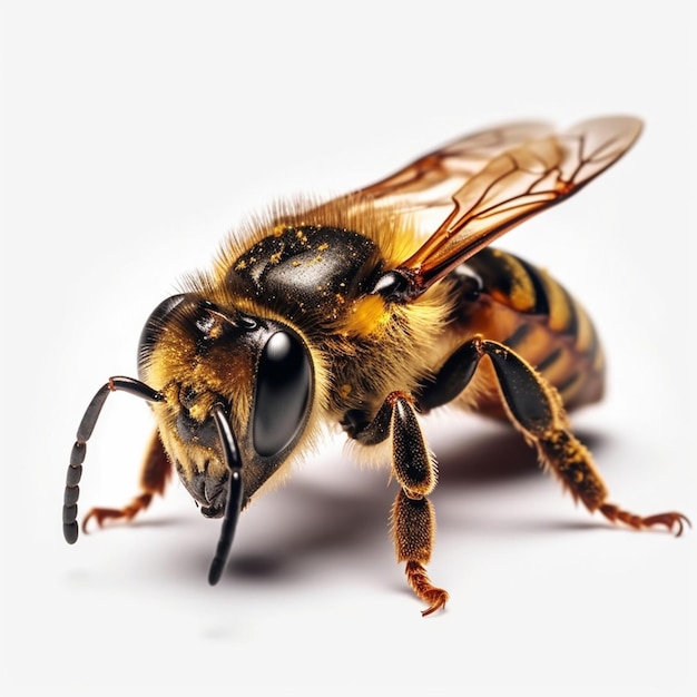 Eine 3D-Biene mit weißem Hintergrund