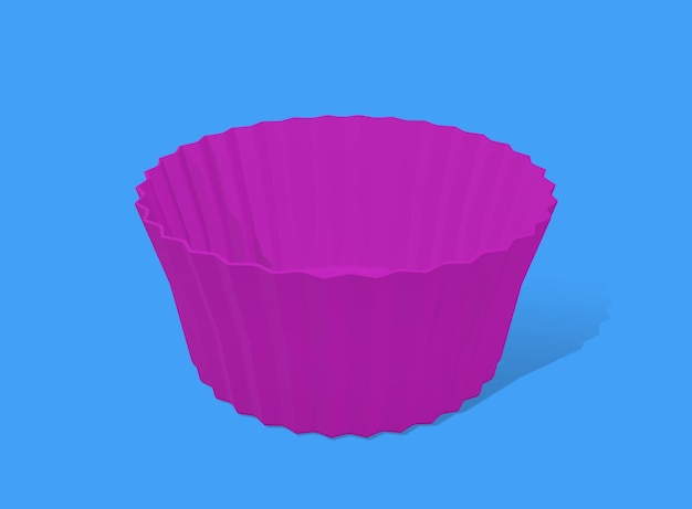 Eine 3D-Cupcake-Förmchen in lila Farbe