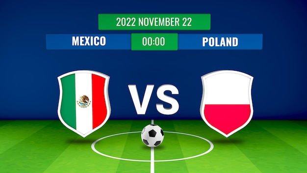 Foto eine 3d-illustration über das fußballspiel mexiko x polen, das am 22. november 2022 stattfinden wird