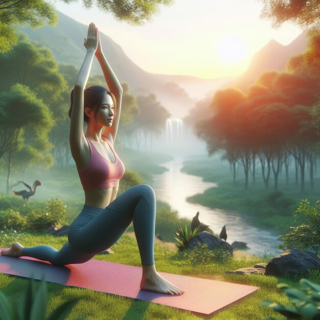 eine Abbildung einer Frau, die Yoga für den internationalen Yoga-Tag macht
