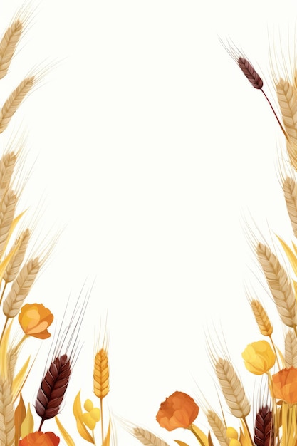 eine Abbildung eines Weizenfeldes mit Herbstblättern