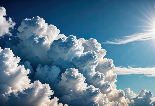 Eine abstrakte Darstellung einer weißen Wolke vor einem blauen Himmel