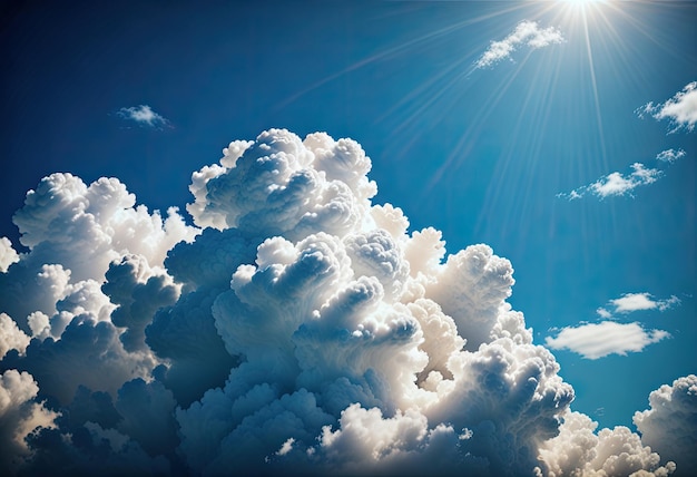 Eine abstrakte Darstellung einer weißen Wolke vor einem blauen Himmel