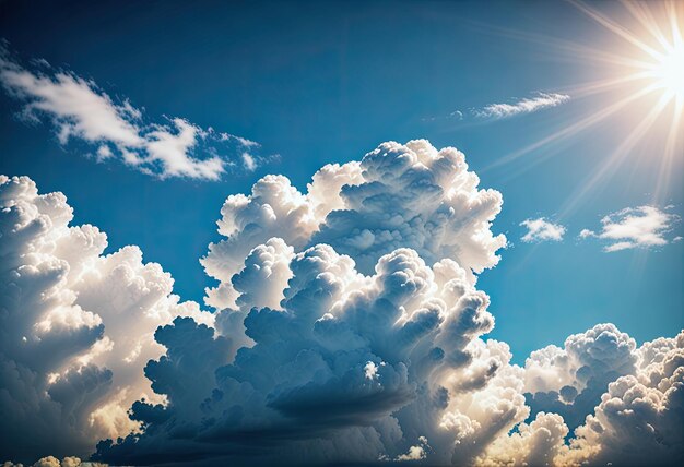 Eine abstrakte Darstellung einer weißen Wolke vor einem blauen Himmel