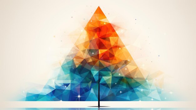 eine abstrakte Darstellung eines Weihnachtsbaums, der aus bunten geometrischen Formen besteht