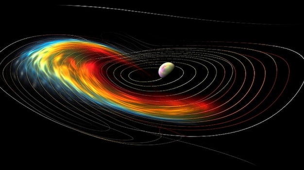 Foto eine abstrakte illustration, die das konzept von gravitationswellen oder gravitationsanomalien visualisiert