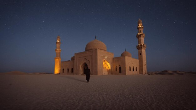 eine alte Moschee mitten in der Wüste