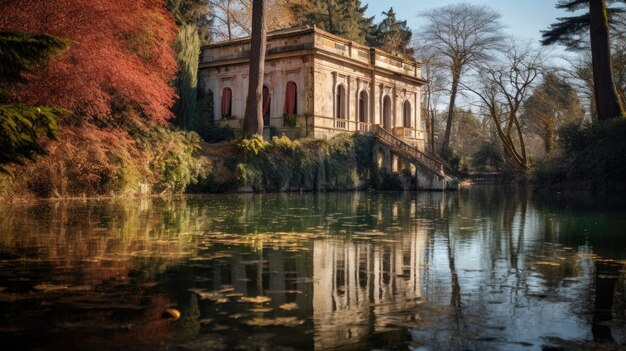 Eine alte Villa am See