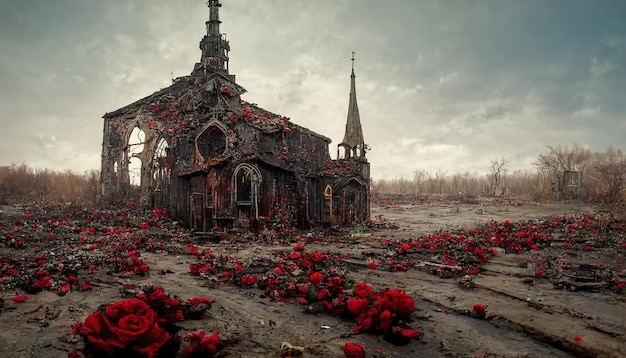 Foto eine alte zerstörte kirche