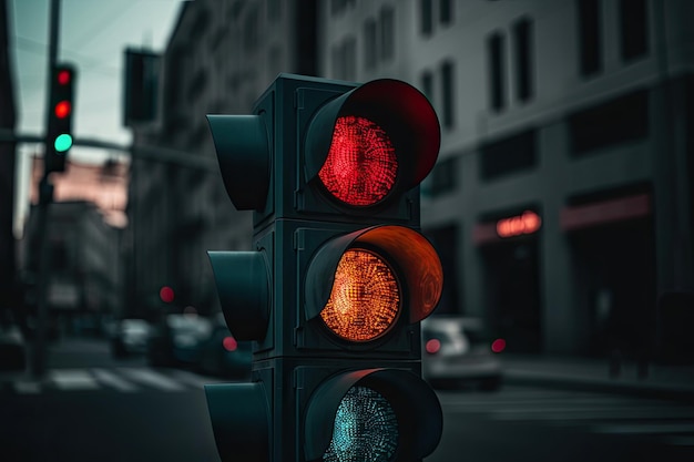 Eine Ampel mit rotem Licht leuchtet