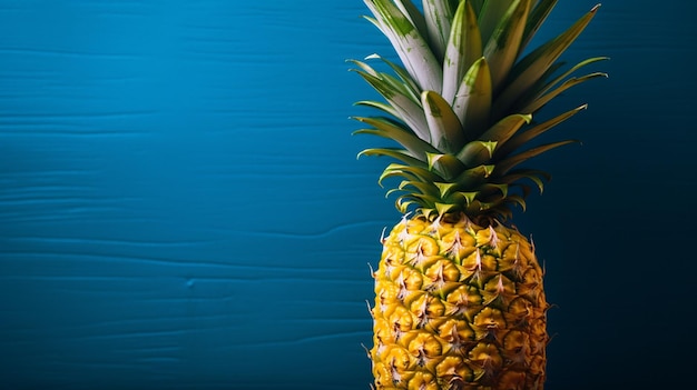 Eine Ananas auf blauem Grund