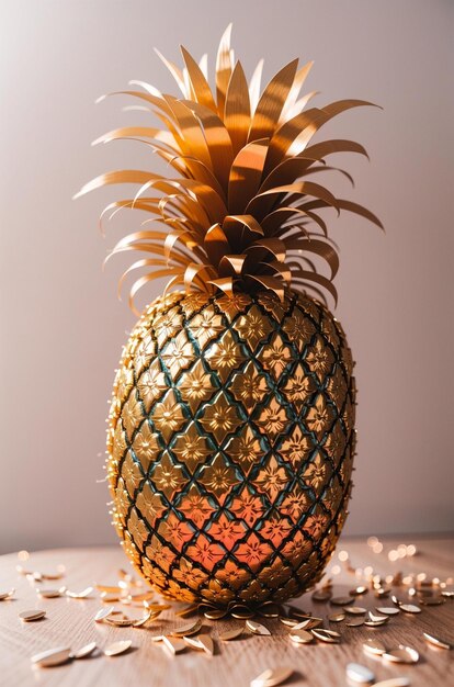 Eine Ananas, auf der sich eine Ananas befindet