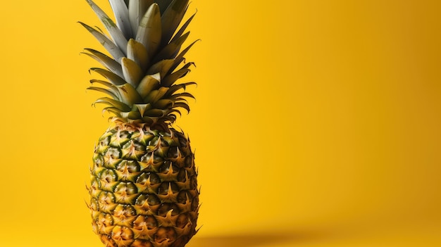 Eine Ananas auf gelbem Grund