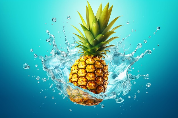 Eine Ananas im Wasser