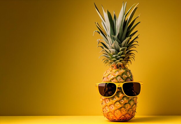 Eine Ananas mit Sonnenbrille Sommerkonzept Illustration