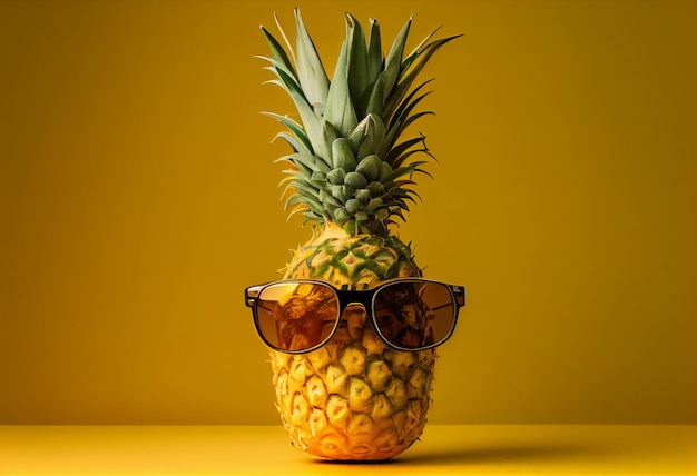 Eine Ananas mit Sonnenbrille Sommerkonzept Illustration