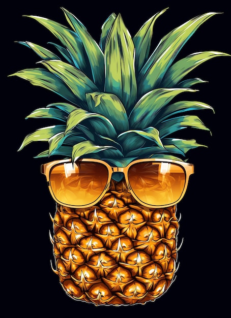 eine Ananas mit Sonnenbrille